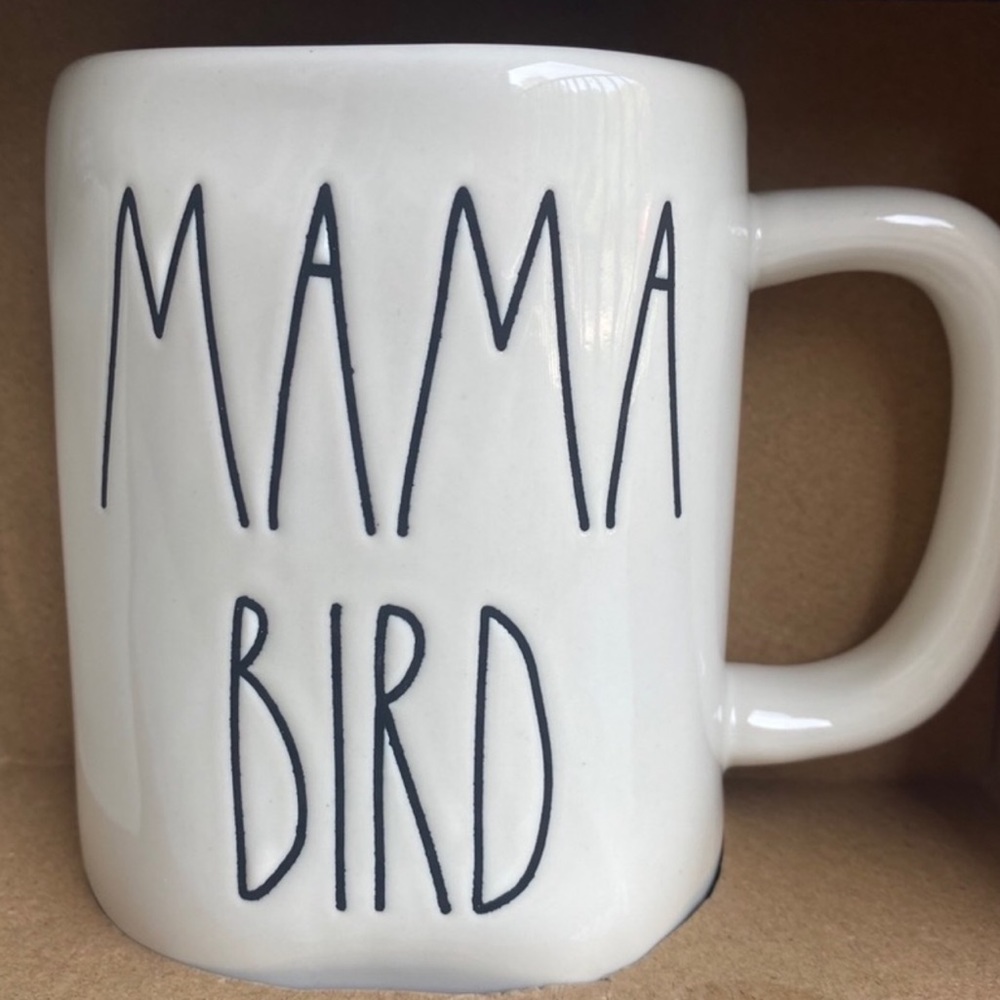 Rae Dunn “BABY BIRD MAMA BIRD” Ceramic Birdhouse Mug Set NWT - Picture 5 of 7